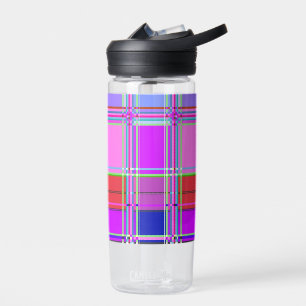Rosa Schottenstoff-Musterstoff Madras Trinkflasche