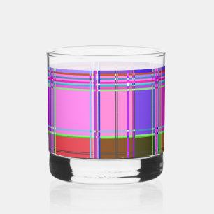 Rosa Schottenstoff-Musterstoff Madras Whiskyglas