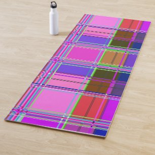 Rosa Schottenstoff-Musterstoff Madras Yogamatte