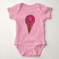 Rosa Schotter Erdbeere Eis Waffelkone Feinschmecke