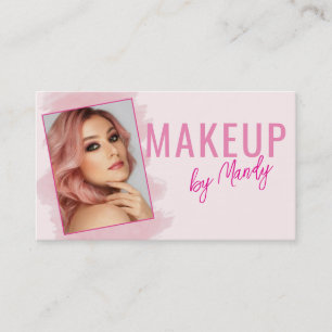 Rosa Schrift Foto Make-up Visitenkarte