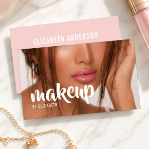 Rosa Schrift Foto-Make-up Visitenkarte