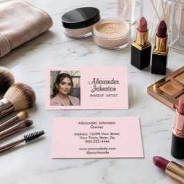 Rosa Schrift Foto Makeup Artist Chic Visitenkarte