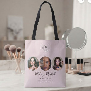 Rosa Schrift-Logo-Foto Make-up-Artistin