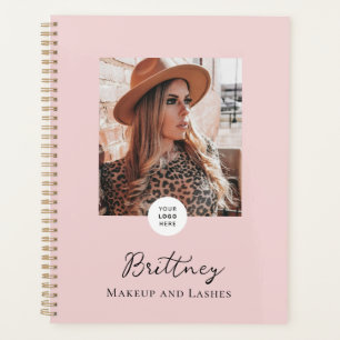 Rosa Schrift-Logo-Foto-Make-up individuell anpassb Planer