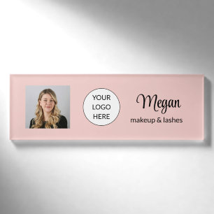 Rosa Schrift-Logo Foto Make-up Namenschild