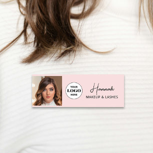 Rosa Schrift-Logo-Foto-Make-up Namenschild