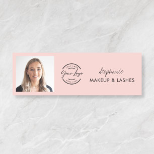 Rosa Schrift-Logo Foto Make-up Namensschild