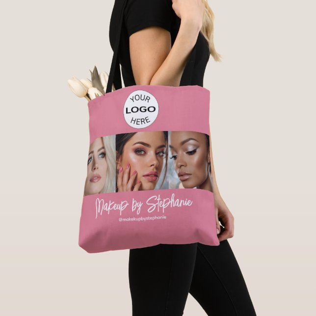 Rosa Schrift-Logo Foto Make-up-Studio (Von Nahem)