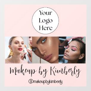 Rosa Schrift-Logo Foto-Make-up-Studio Fensteraufkleber