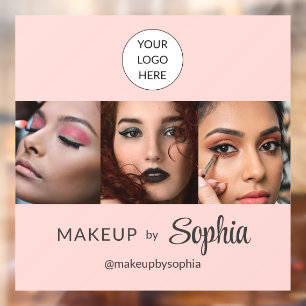 Rosa Schrift-Logo Foto-Make-up-Studio Fensteraufkleber
