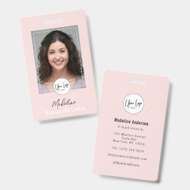 Rosa Schrift-Logo Foto-Makeup Ausweis