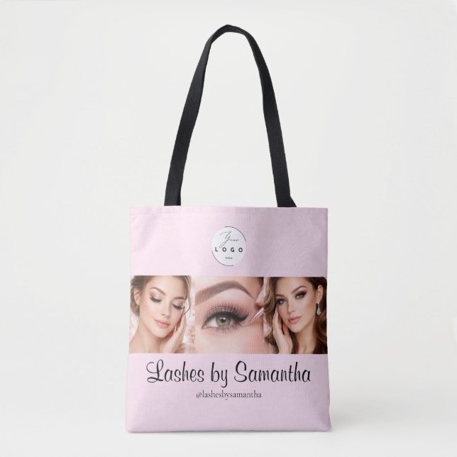 Rosa Schrift-Logo-Foto-Makeup-Studio (Vorderseite)