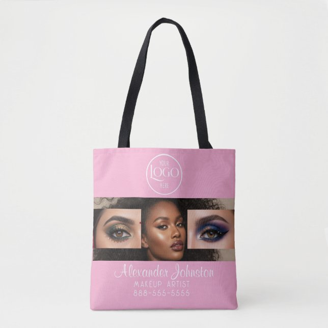 Rosa Schrift-Logo-Foto-Makeup-Studio (Vorderseite)