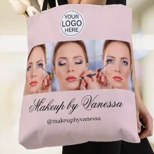 Rosa Schrift-Logo-Foto-Makeup-Studio