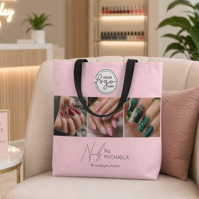 Rosa Schrift-Logo Foto Nagelstudio  (Von Creator hochgeladen)