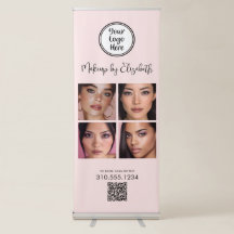 Rosa Schrift-Logo QR-Code Foto Make-up Modern