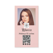 Rosa Schrift-Logo QR-Code Foto Make-up