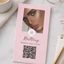 Rosa Schrift-Logo QR-Code Foto Make-up