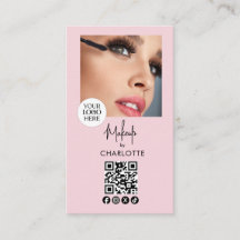 Rosa Schrift-Logo QR-Code Foto Make-up