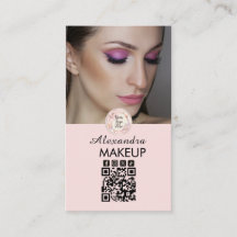 Rosa Schrift-Logo QR-Code Foto Make-up
