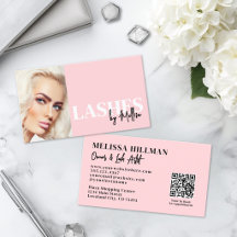 Rosa Schrift QR Code Foto Wimpern
