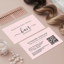 Rosa Schrift QR Code Haarverlängerung