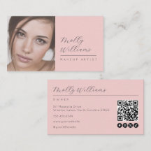 Rosa Schrift Soziales Icon QR-Code Foto Make-up