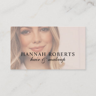 Rosa Schrift Soziales QR-Code Foto Haar Make-up Visitenkarte