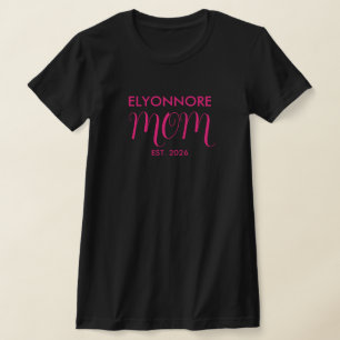Rosa Schriftart Etablierte Mutter Weiße Benutzerde T-Shirt