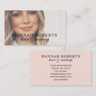 Rosa Schriftfoto Haar-Make-up Visitenkarte