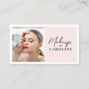 Rosa Schriftzug Social Icon QR Code Foto Make-up Visitenkarte