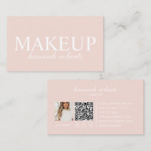 Rosa Schriftzug Social QR Code Foto Make-up Visitenkarte