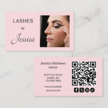 Rosa Schriftzug Soziale Icon QR-Code Foto Wimpern