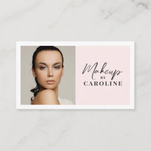 Rosa Schriftzug Soziale Ikone QR-Code Foto Make-up Visitenkarte