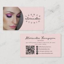 Rosa Schriftzug Soziale Ikone QR-Code Foto Wimpern