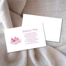 Rosa Schuhbücher für die Babyverpackungskarte