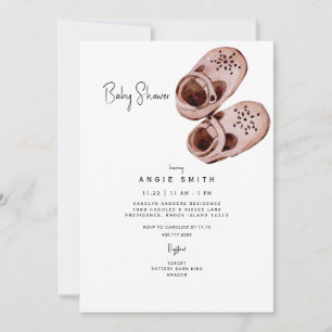 Rosa Schuhe Wiegenkind Baby-Party-Einladung Einladung