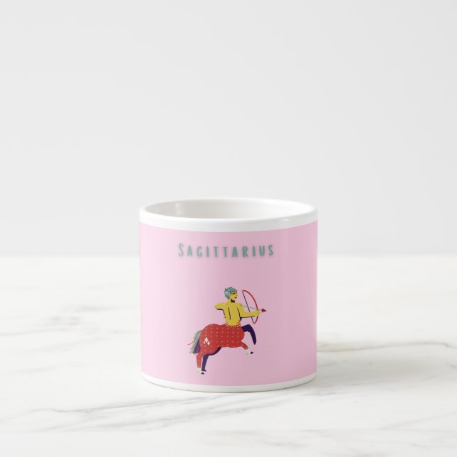 Rosa Schütze, Tierkreiszeichen, Sternzeichen Espressotasse (Vorderseite)