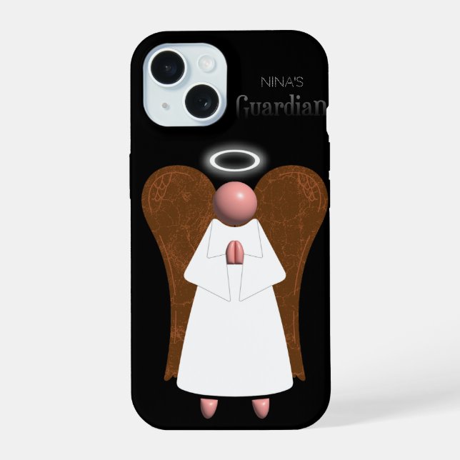 Rosa Schutzengel,  iPhone 15 Hülle (Rückseite)
