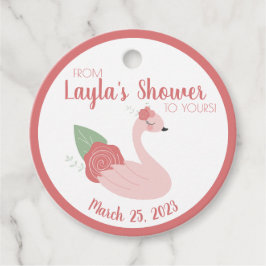 Rosa Schwan Von meiner Dusche zu deinem Geschenkta Geschenkanhänger