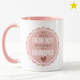 Rosa Schwangerschaftsankündigung Neue Oma  Tasse