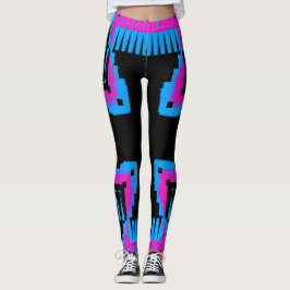 Rosa Schwarz-Blau-Kreuzung Leggings