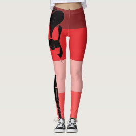 Rosa Schwarz dicker Chick in einem Sun-Kleid Leggings