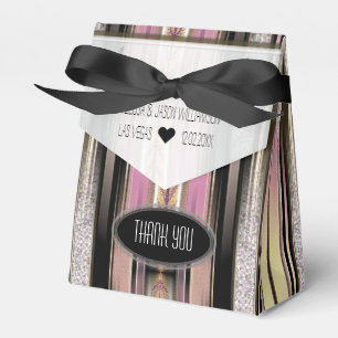 Rosa Schwarz Gold Vintage Pinstreifen Party Geschenkschachtel