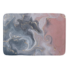 Rosa Schwarz Grau dekorativer Wasserfarbenmarmor Badematte