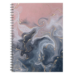 Rosa Schwarz Grau dekorativer Wasserfarbenmarmor Notizblock