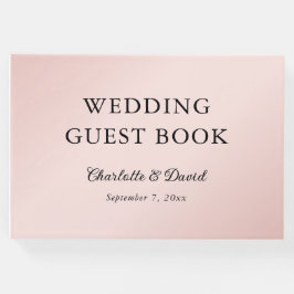 Rosa Schwarz Minimalistische Hochzeit Gästebuch