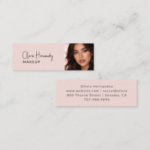 Rosa Schwarz Schrift Foto Make-up mit Errötung Mini Visitenkarte