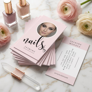 Rosa-Schwarz-Schrift-Foto-Nagelspezialistin Visitenkarte